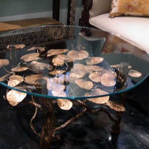 Round Glass Top Sea Grape Table